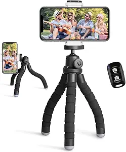 Ubeesize Phone Tripod, Portable and Flexible Tripods with Wireless