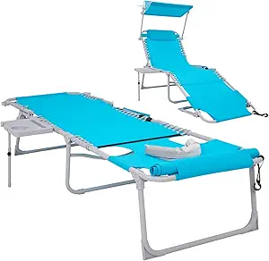#Wejoy 4 in 1 Tanning Chair with Face Hole & Canopy & Side Table