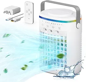 Portable Air Conditioner, Evaporative Air Cooler, 2-4-8H Timer Auto-Off
