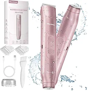 2 in 1 Women Electric Shaver Dual Head Bikini Trimmer for Women IPX7 Waterproof