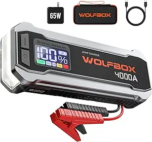 WOLFBOX 4000A Jump Starter,12V Car Battery Jump Starter with 65W