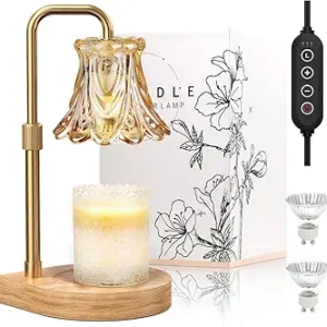 Uflatek Flower Candle Warmer Lamp with Timer,Electric Dimmable Candle Lamp