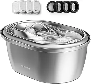 PETLIBRO Stainless Steel Cat Water Fountain, 101oz/3L Pet Water Fountai