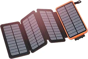 Hiluckey Solar Charger 25000mAh, Outdoor USB C Portable Power Bank