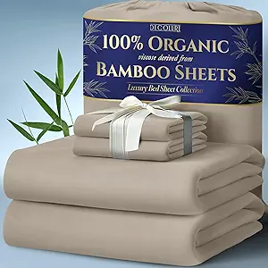 DECOLURE 100% Viscose Derived from Bamboo Sheets Queen Size 4pcs