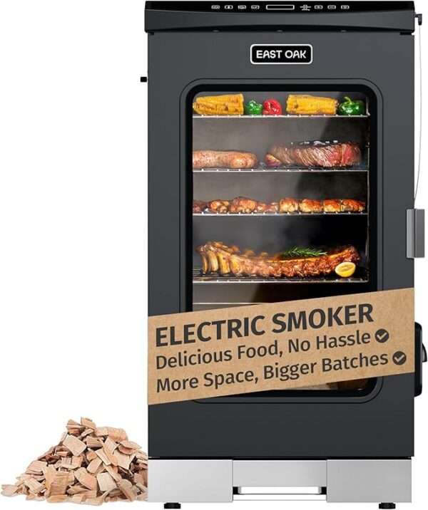 East Oak 30" Electric Smoker for Outdoors | Built-in Meat Probe & Up to 6× Longer
