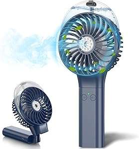 MORECORE Portable Misting Fan, 180° Foldable Handheld Personal Fan with Mist