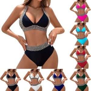 Women Two Piece Bathing Suit Sexy Swimwear Push Up Bikini Set Halter Swimsuit