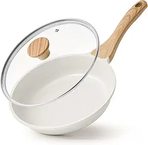 SENSARTE Nonstick Ceramic Frying Pan with Lid 8/9.5/10/11/12.5 Inch