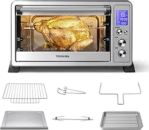 TOSHIBA AC25CEW-SS Large 6-Slice Convection Toaster Oven Stainless