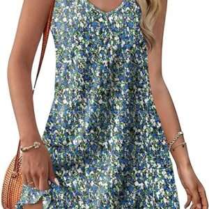 OFEEFAN Womens Summer Dresses 2025 Loose V Neck Sleeveless Sundresses