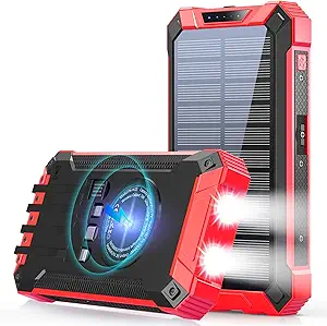 GOODaaa Power Bank Wireless Charger 36000mAh Built in 4 Cables Six Outputs