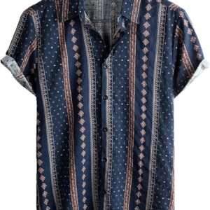 VATPAVE Mens Casual Hawaiian Floral Shirts Short Sleeve Button Down Tropical