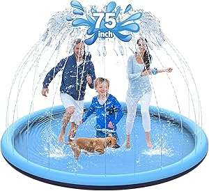 75" Non-Slip Splash Pad for Kids and Dog, Thicken Sprinkler Pool
