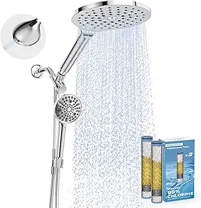 Dual Filtered Rain Shower Head Combo, Handheld Shower Head