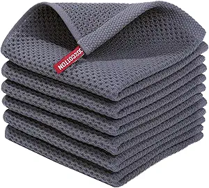 Homaxy 100% Cotton Waffle Weave Kitchen Dish Cloths, Ultra Soft