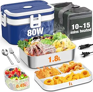 Electric Lunch Box for Adults, 2.8L Liters Double Layer Food Warmer