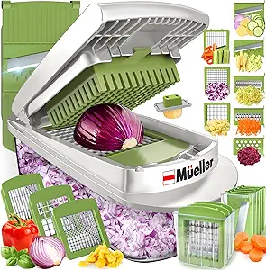 Mueller Pro-Series 10-in-1, 8 Blade Vegetable Chopper, Onion Mincer, Cutter