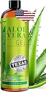 Seven Minerals Organic Aloe Vera Gel from freshly cut 100% Pure Aloe - Big 12oz