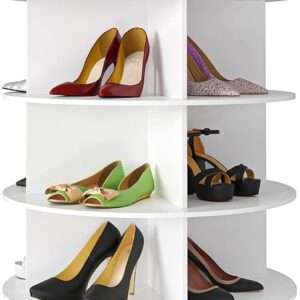 SpaceAid 7 Tier Rotating Shoe Rack Tower, Spinning Shoe Display Lazy Susan