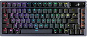 ASUS ROG Azoth 75 Wireless DIY Custom Gaming Keyboard, OLED Display, Gasket