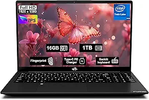 15.6" FHD IPS Student-Laptop Computer - 16GB RAM 1TB SSD, 4 Cores 13th Gen