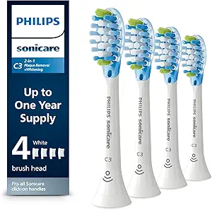 Philips Sonicare Genuine C3 Premium Plaque Control Toothbrush Heads, One Year