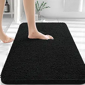 OLANLY Bathroom Rugs 30x20, Extra Soft Absorbent Chenille Bath Rugs, Rubber